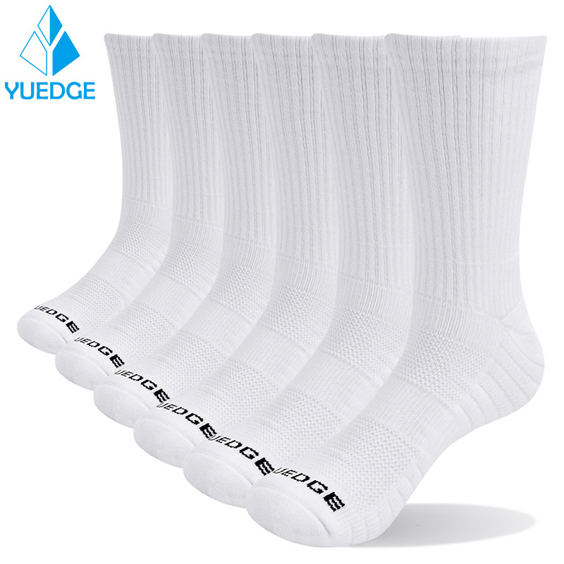 YUEDGE 10 Pairs Combed Cotton Sweat Towel Sports Men Women Running Mountaineering Trekking Basketball Socks